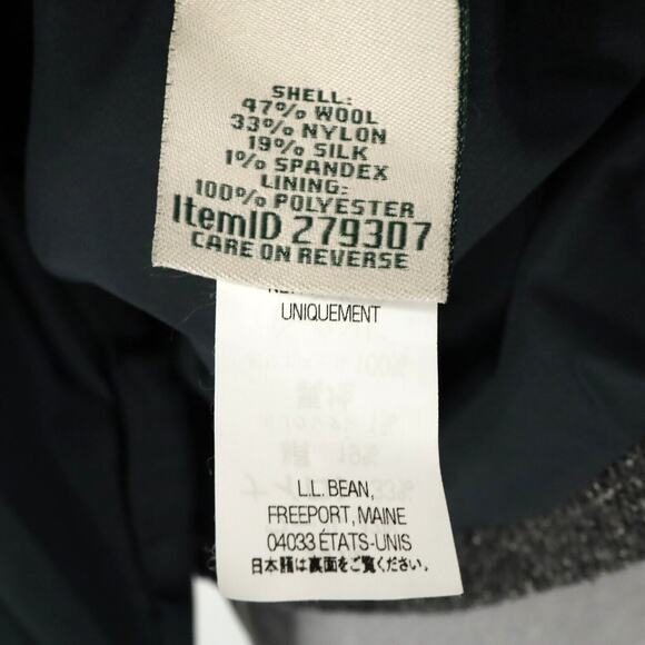 LL Bean Jacket Petites XLP PXL Gray Herringbone Wool Silk Buttons Lined Pockets - Picture 11 of 16